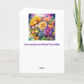  Kleurrijke Waterverf AI Art Flowers Verjaardag Kaart (Achterkant)
