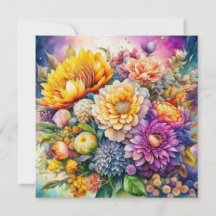  kleurrijke Waterverf AI kunstbloemen