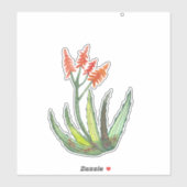 Kleurrijke Waterverf Aloe Vera Succulent FLowers Sticker (Vel)