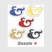 Kleurrijke Waterverf Ampersands | nautische stijl Sticker (Vel)