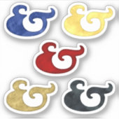 Kleurrijke Waterverf Ampersands | nautische stijl Sticker (Voorkant)