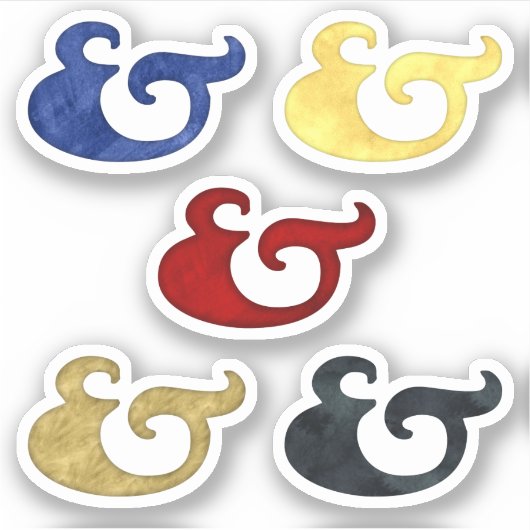 Kleurrijke Waterverf Ampersands | nautische stijl Sticker (Voorkant)