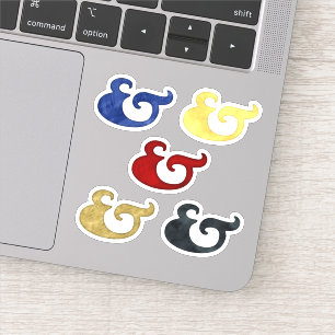 Kleurrijke Waterverf Ampersands   nautische stijl Sticker
