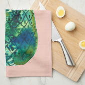 Kleurrijke Waterverf Ananas Blauw Groen Roze Theedoek (Quarter Fold)