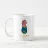 Kleurrijke Waterverf ananas en Gold Aloha Koffiemok (Links)