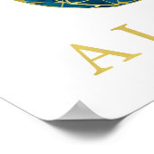 Kleurrijke Waterverf ananas en Gold Aloha Poster (Hoek)