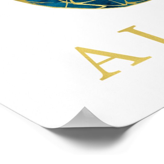 Kleurrijke Waterverf ananas en Gold Aloha Poster (Hoek)