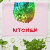 Kleurrijke Waterverf ananas Regenboog Ki Theedoek (Gevouwen)