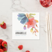 Kleurrijke Waterverf Aqua Veldbloemen Afstuderen Servet (Insitu)