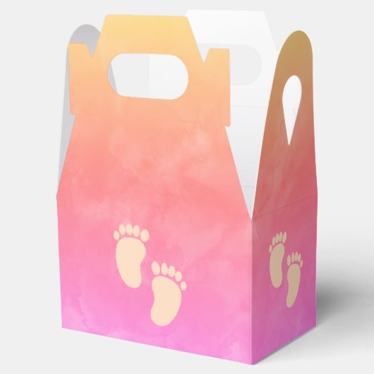 Kleurrijke Waterverf Baby shower Custom Bedankdoosjes (Geopend)