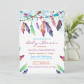 Kleurrijke Waterverf Baby shower Kaart (Staand voorkant)