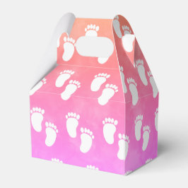 Kleurrijke Waterverf Baby shower voetafdrukpatroon Bedankdoosjes