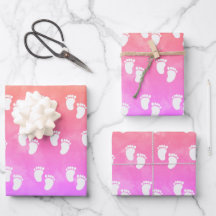 Kleurrijke Waterverf Baby shower voetafdrukpatroon