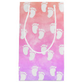 Kleurrijke Waterverf Baby shower voetafdrukpatroon Klein Cadeauzakje (Voorkant)