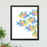 Kleurrijke Waterverf Beach Art Poster<br><div class="desc">Voeg een levendig tintje toe aan uw kamers, badkamers en woonkamer met deze kleurrijke kustkunst, met een replica van mijn originele handgeschilderde waterverf Tropical Queen triggerfish. Perfect voor strandhuisinrichting, dit tropische viskunstwerk vormt een aanvulling op elk huisje aan zee. Op zoek naar unieke cadeau-ideeën voor mama? Deze waterverf kunst maakt...</div>
