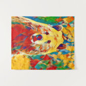 Kleurrijke Waterverf Beer  Wandkleed (Voorkant (horizontaal))