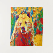 Kleurrijke Waterverf Beer  Wandkleed (Voorkant)