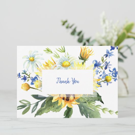 Kleurrijke Waterverf begrafenis Dank u Naam Berich Bedankkaart (Staand voorkant)