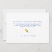 Kleurrijke Waterverf begrafenis Dank u Naam Berich Bedankkaart (Achterkant)