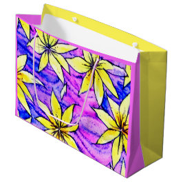Kleurrijke waterverf blad Geel en paarse Kinderen Groot Cadeauzakje