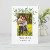 Kleurrijke waterverf bladeren foto feestdagenkaart (Staand voorkant)