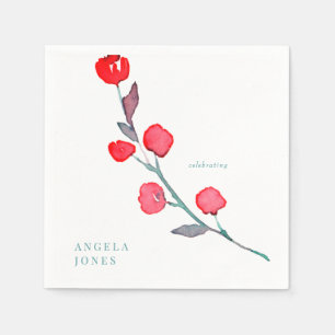 Kleurrijke Waterverf bladeren Vrijgezellenfeest Servet