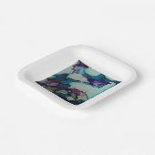 Kleurrijke waterverf blauw papier borden papieren bordje (Gebogen)