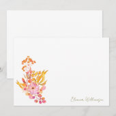 Kleurrijke Waterverf Bloem Brunch Bruisende Shower Bedankkaart (Voorkant / Achterkant)