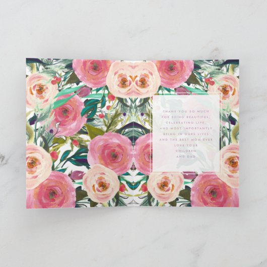 Kleurrijke waterverf bloem | Gelukkige Moederdag Kaart (Binnen)