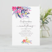 Kleurrijke waterverf bloem lente bevestiging kaart (Staand voorkant)