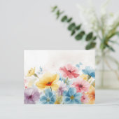 Kleurrijke Waterverf Bloem Postkaart (Staand voorkant)