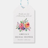 Kleurrijke Waterverf Bloemachtige Bruiloftsshower  Cadeaulabel (Voorkant)