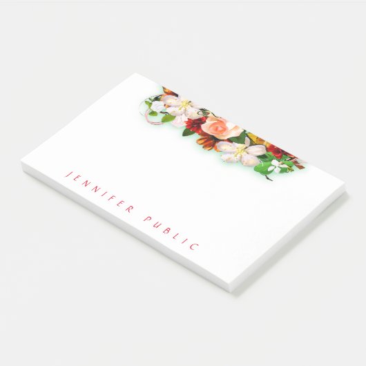  Kleurrijke Waterverf Bloemboeket Sjabloon Post-it® Notes (Schuin)