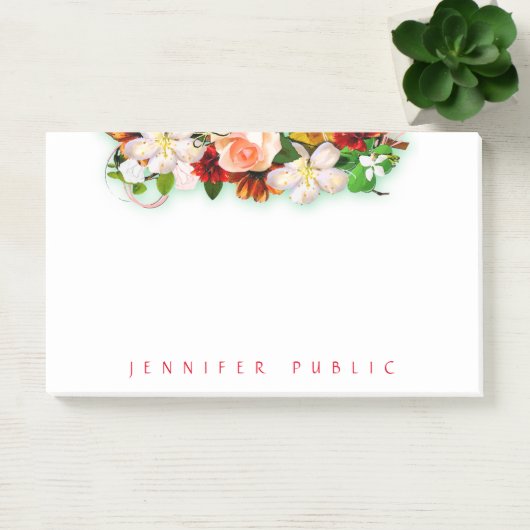  Kleurrijke Waterverf Bloemboeket Sjabloon Post-it® Notes (Kantoor)