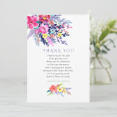 Kleurrijke Waterverf Bloemen Baby shower Dank u Bedankkaart (Staand voorkant)