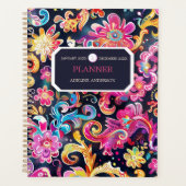 Kleurrijke Waterverf Bloemen Bedrijf Logo Monogram Planner (Voorkant)