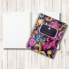 Kleurrijke Waterverf Bloemen Bedrijf Logo Monogram Planner