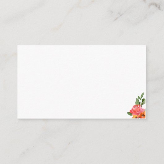 Kleurrijke Waterverf Bloemen Behuizing Kaart (Achterkant)