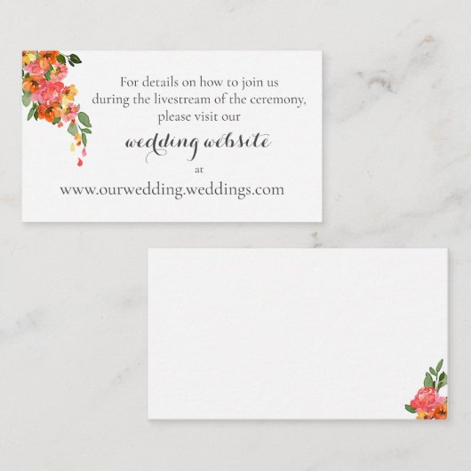 Kleurrijke Waterverf Bloemen Behuizing Kaart (Voorkant / Achterkant)