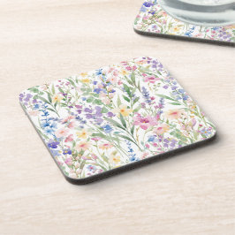 Kleurrijke Waterverf Bloemen Bier Onderzetter