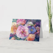 Kleurrijke Waterverf Bloemen Blank Note Kaart (Voorkant)