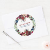Kleurrijke waterverf bloemen boeket ronde sticker (Envelop)