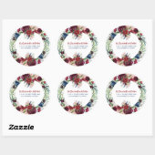 Kleurrijke waterverf bloemen boeket ronde sticker (Vel)