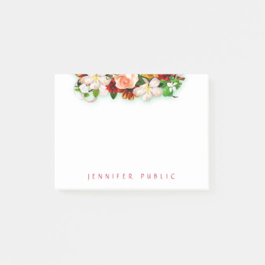 Kleurrijke Waterverf Bloemen Boeket Sjabloon Post-it® Notes (Voorkant)