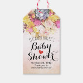 Kleurrijke Waterverf bloemen Botanisch Baby shower Cadeaulabel (Voorkant)