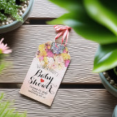 Kleurrijke Waterverf bloemen Botanisch Baby shower Cadeaulabel
