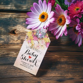 Kleurrijke Waterverf bloemen Botanisch Baby shower Cadeaulabel