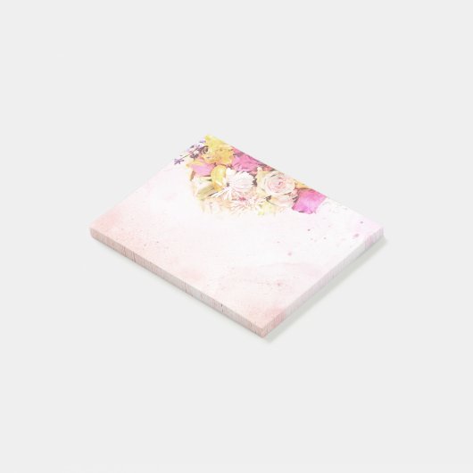 Kleurrijke Waterverf Bloemen Botanische Bruiloft Post-it® Notes (Schuin)
