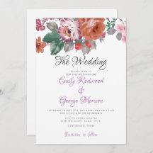 Kleurrijke Waterverf Bloemen Bruiloft