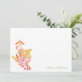 Kleurrijke Waterverf Bloemen Brunch Bubble Shower Bedankkaart (Staand voorkant)